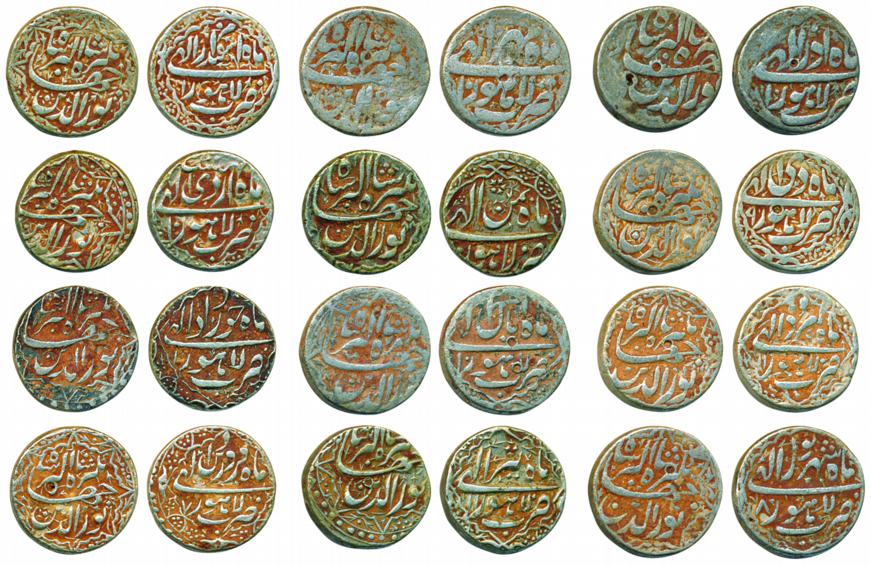 Jahangir, Silver Rupee (12), Lahore Mint, Nur-ud-din type, Set of 12 different Months (KM#