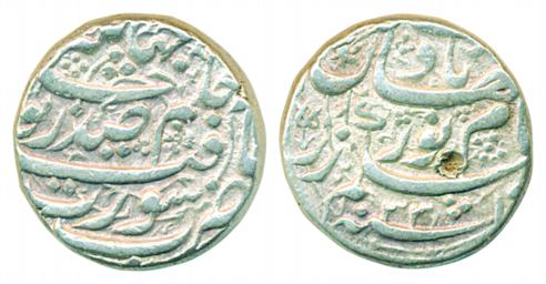 Nur Jahan, Silver Rupee, 11.27g, Surat Mint, AH 1033 (KM# 168.6). Very fine, rare.