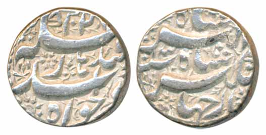 Jahangir, Silver Rupee, 11.18g, Qandahar Mint, AH 102(6)/ RY 13 (KM# 142.2). Extremely fin