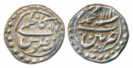 Tipu Sultan, Silver 1/16 Rupee- Qazimi, 0.69g, Patan Mint (KM# B125). Very fine, very rare