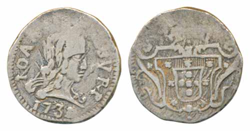 Goa, Joao V, Silver Pardao (300 Reis), 5.84g, Goa Mint, AD 1732, Obv: bust of the King to 