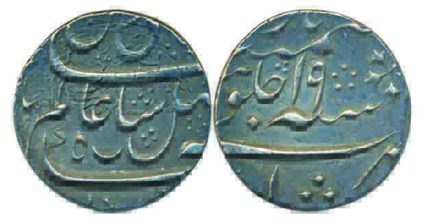 Murshidabad, Silver Rupee, 11.46g, large flan, in the name of Shah Alam II, RY 19 (KM# 86)