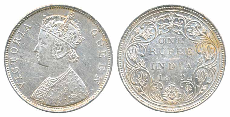 Victoria Queen, Silver Rupee, 1862, B/II/0/4. Extremely fine, scarce.