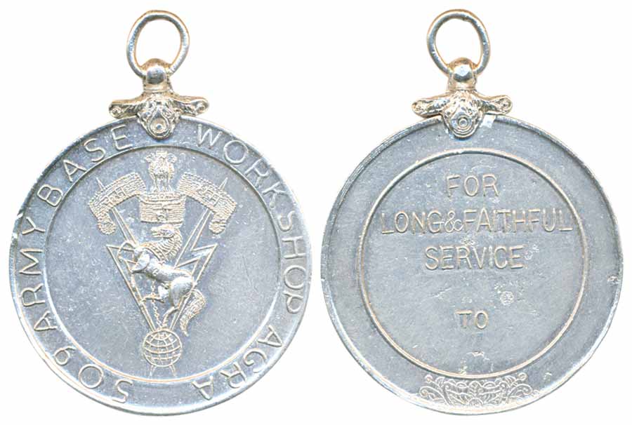 Army Workshop Medal, Silver, 26.40g, Obv: Logo & inscription around 509 Army Base Workshop