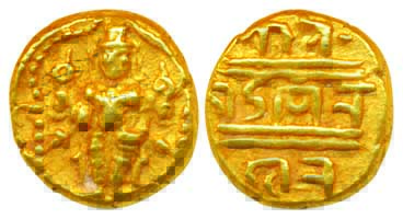 Vijayanagar Empire, Venkitapatiraya III, Gold Varaha, 3.41g, Obv: standing Venkateshwara, 