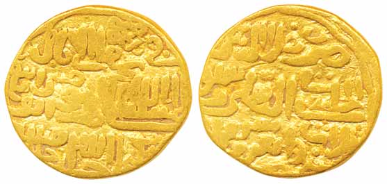 Muhammad bin Tughluq, Gold Tanka, 10.84g, in the names of Abbasid Caliphs (G&G# D427). Fin