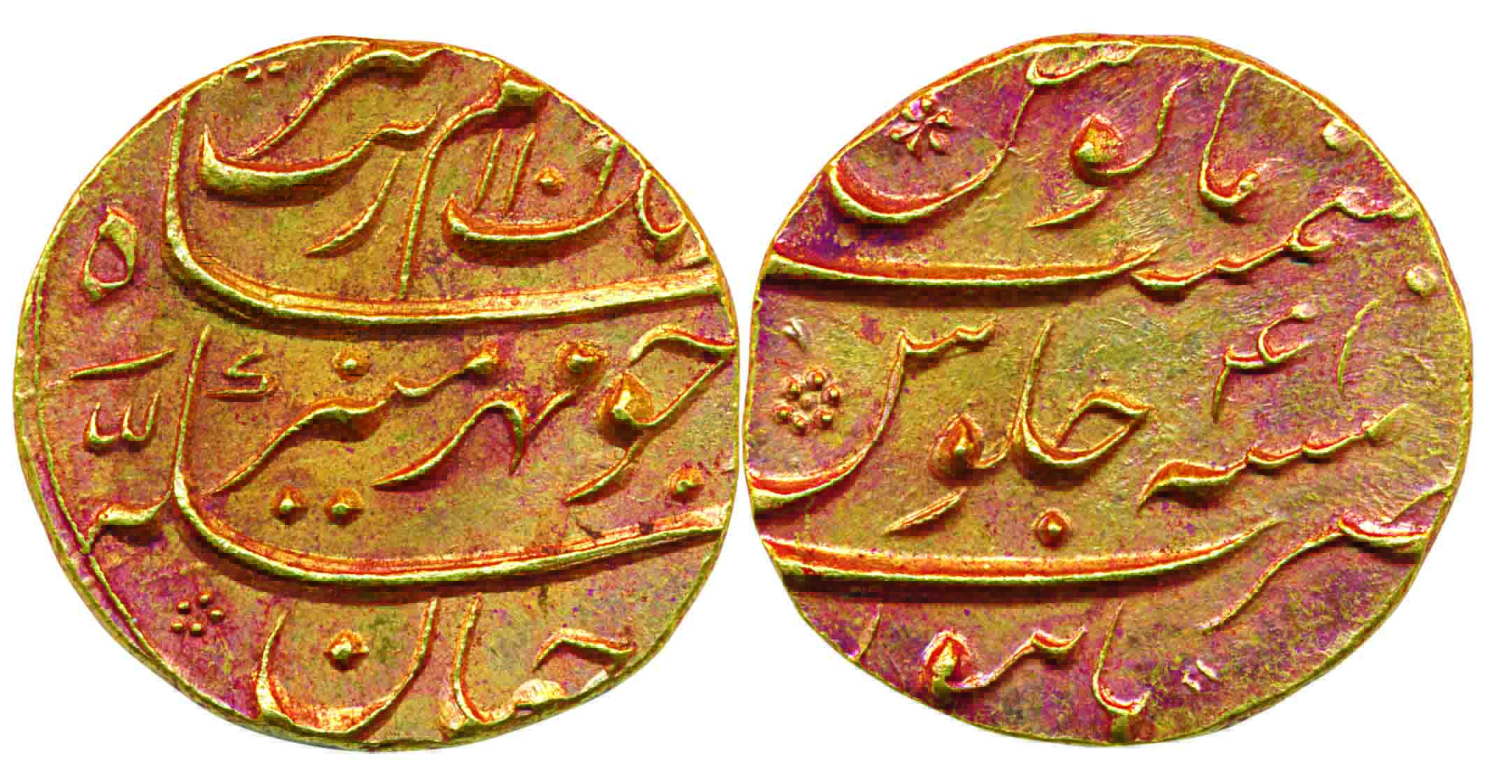 Aurangzeb, Gold Mohur, 11.04g, Burhanpur Mint, AH 1109/ RY 41 (KM# 315.16). Very fine, rar
