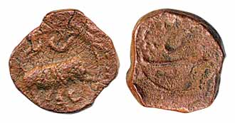 Haider Ali, Copper ¼ Paisa, 2.60g, Gooti Mint, not listed in KM. Cleaned, very fine for ty