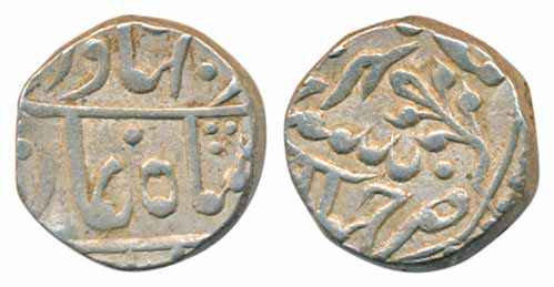 Madan Singh, Silver Rupee, 11.25g, in the name of Bahadur Shah II (KM# C# 28). Very fine+,