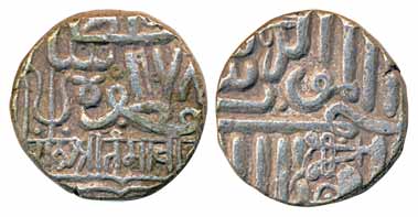 Rao Tamachiji, Silver Kori, 4.62g, AH 978, in the name of Muzaffar Shah (KM# 28. RS# 60.1)