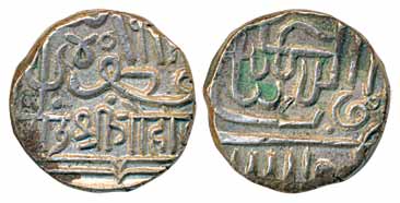 Rao Gohadaji II, Silver ½ Kori, 2.66g, in the name of Muzaffar Shah (KM# C# 21, RS# 111.1)