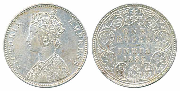Victoria Queen, Silver Rupee, 1883. Very fine, scarce.