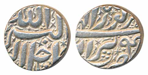Akbar, Silver Rupee, 11.43g, Allahu Akbar type, Berar Mint, Ilahi Month Khurdad (KM# 93.6)
