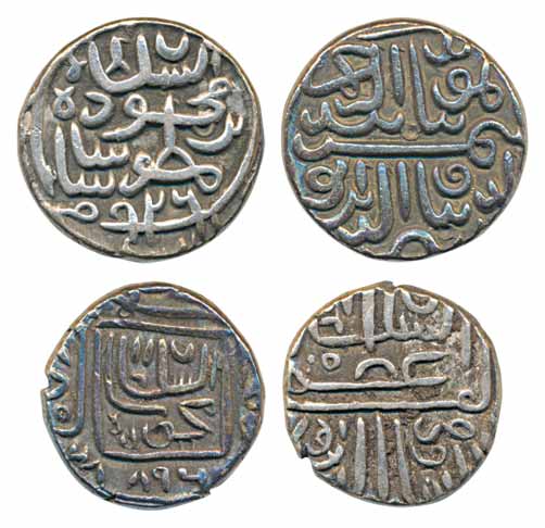 Silver (2), Mahmud I, ½ Tanka, 5.72g, Muhammadabad Mint (G&G# G110) &Muzaffar Shah II, Tan