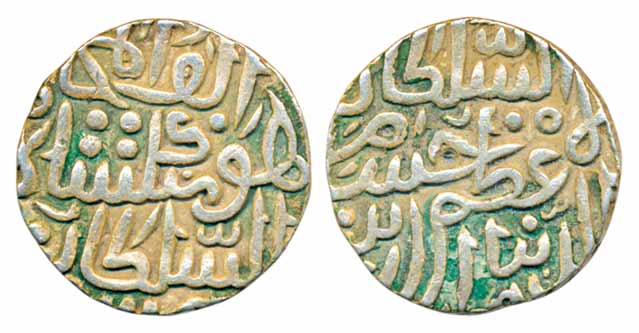 Hushang Shah, Silver Tanka, 10.98g (G&G# M3). Extremely fine, rare.