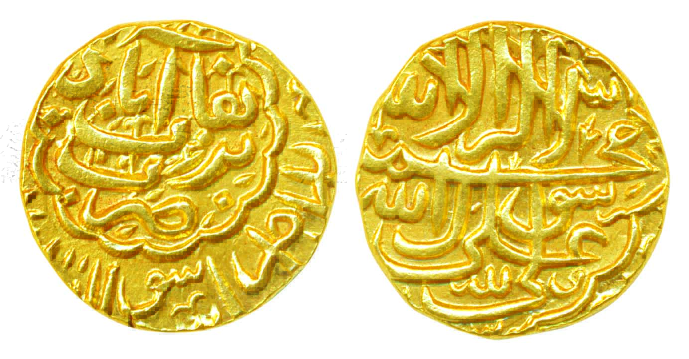 Burhan Nizam Shah II, Gold Pagoda, 3.39g, Burhanabad Mint (G&G# N10). Extremely fine, rare