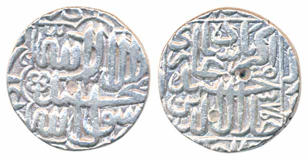 Akbar, 11.20g, Silver Rupee, Bhakkar Mint ?, AH 985 (KM# 80.6). Very fine, scarce.