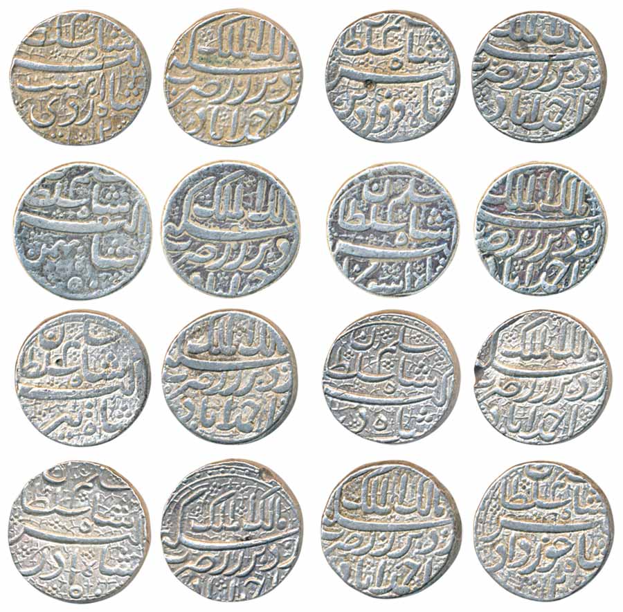 Jahangir as Pre-accession name “Salim Shah”, Silver Rupees (8), Ahmedabad Mint, set of 8 d