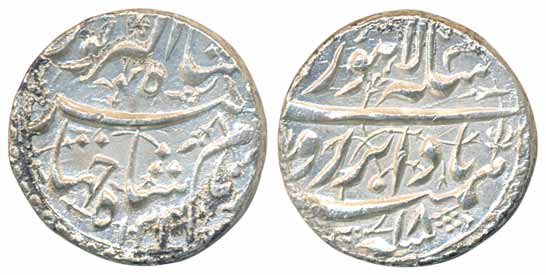 Jahangir, Silver Rupee, 11.38g, Lahore Mint, AH 1033/ RY18, Bada bar couplet (KM# 149.16).