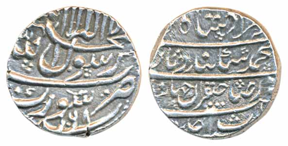 Murad Bakhsh, Silver Rupee, 11.52g, four lines legend type, Surat Mint, AH 1068/ RY Ahad (