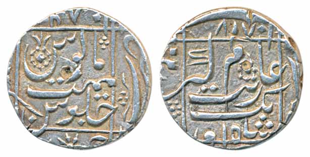Aurangzeb, Silver Rupee, 11.51g, Junagadh Mint, AH 1078/ RY 10 (both dates retrograded), i