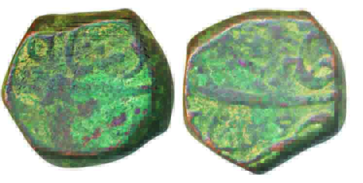 Muhammad Shah, Copper Dam, 21.11g, Khambayat Mint (KM# A430.13). Very fine, scarce.