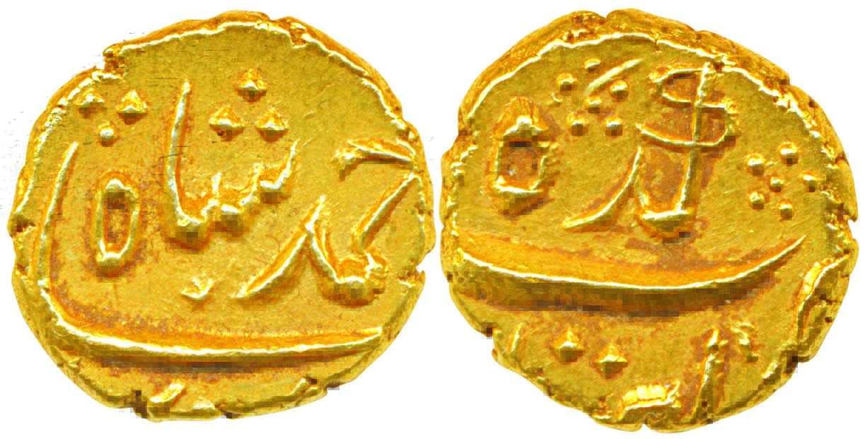 Ahmad Shah, Gold Pagoda, 3.36g, Imtiyazgarh Mint (KM# C450.1). Very fine+, rare.