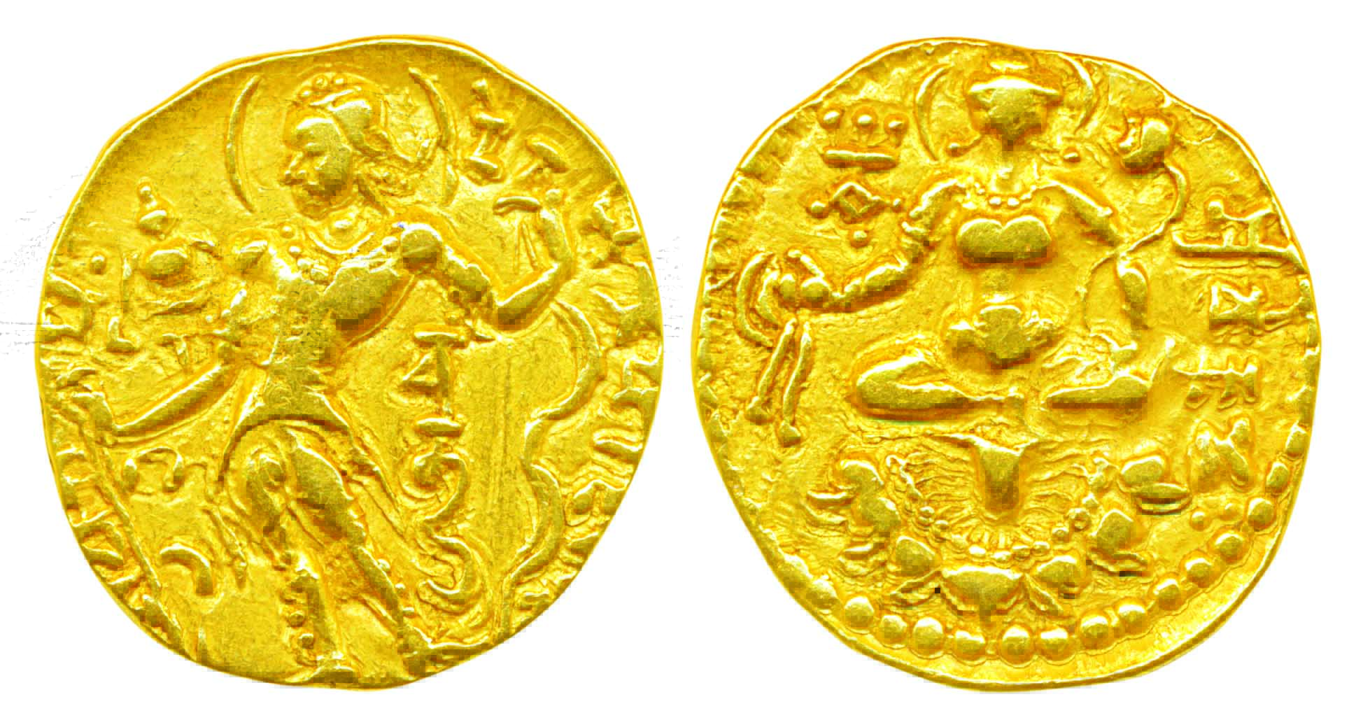 Chandra Gupta II, Gold Dinar, 7.78g,'Archer' type, Altekar Class II-var. A (Chandra under 