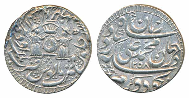 Muhammad Ali Shah, 11.07g, Mulk Awadh Baitu- s- Sultant Lakhnau Mint, AH 1258/ RY 5, Obv: 