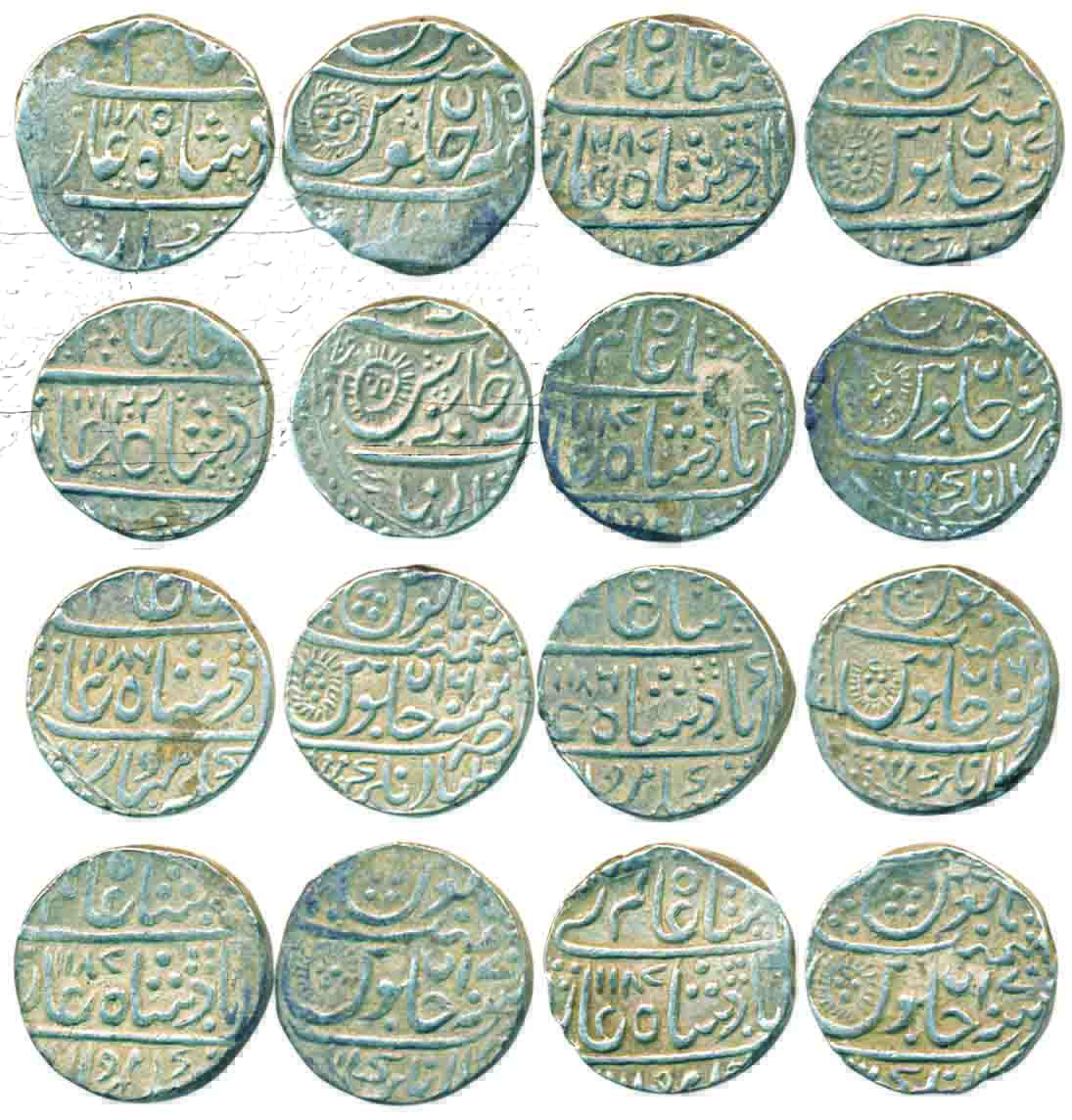 Silver Rupees (8), Maheshwar Mint, in the name of Shah Alam II, AH 1185/ RY 15, AH 1186 /R