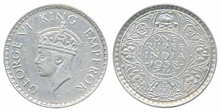 George VI, Silver Rupee, 1938, Bombay Mint, (PR 233). Extremely fine, scarce.