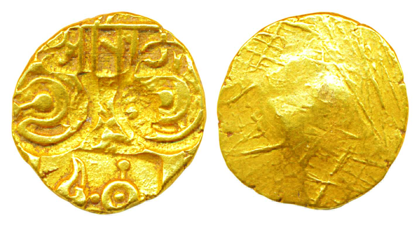 Yadava’s of Devgiri, Ramchandra, Gold Gadyana, light weight, 2.80g, uniface, Five punches-