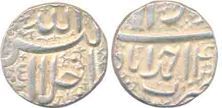 Akbar, Silver ½ Rupee, 5.74g, Ahmedabad Mint, Ilahi 4X month Azar (KM# 66.1). Very fine, s