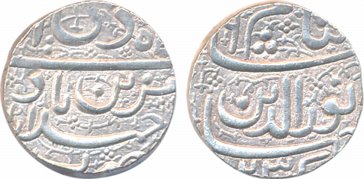 Jahangir, Silver Rupee, 11.46g, “Muzaiyan” couplet, Ahmedabad Mint, AH (10)23, Ilahi Month