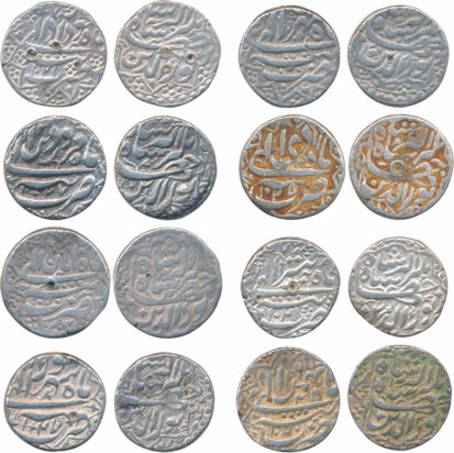 Jahangir, Silver Rupees (8), Tatta Mint, all different Ilahi months, Farwardin, AH 1027, K