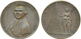 Lord Clive Medal, Copper, Obv: Portrait and inscription around “ROBERT CLIVE BARON OF PLAS