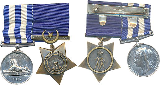 Egypt Medal (2), Pair, 1882, Egypt Medal Silver & Khedevi’s Bronz, renamed to “SGMN 1st CL