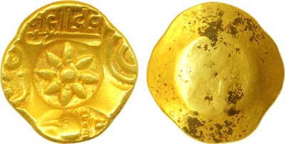 Yadavas of Devgiri, Mahadeva, Gold Padam Tanka, 3.80g, uniface, Lotus in centre, Kanada Sr