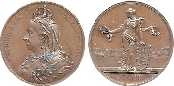 Victoria Diamond Jubilee Medal, Bronze, 1837-1897, Obv: Portrait of Victoria left, Rev: Vi