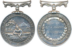 Shooting Medal, Silver, 1897-1898, Obv: Shooting scene & inscription “Presented by the Gov