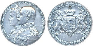 Governor of Canada Medal, Silver, Obv: Conjoined bust of Duke and Duchess of Connaught, Re
