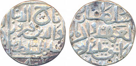 Taj al din Firuz Shah, Silver Tanka, 10.90g, Hadrat Ahsanabad Mint, AH 807 (G&G# BH63). Ve