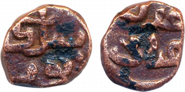 Tughluq Shah, Copper Adli- ½ Paika, 2.94g, Sultanpur (Warangal) Mint (G&G# D317). Very fin