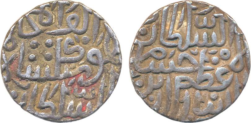 Hushang Shah, Silver Tanka, 11.13g (G&G# M3). Extremely fine, rare.