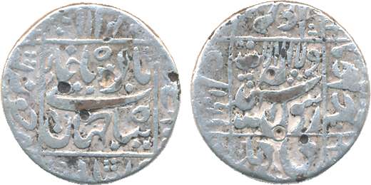 Shah Jahan, Silver Rupee, 11.28g, Junagardh Mint, AH 1061, central inscription within squa