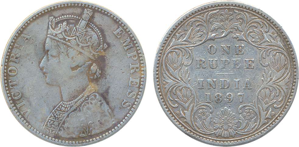 Victoria Empress, Silver Rupee, 1897, Bombay Mint (Prid #183). Very fine, rare.