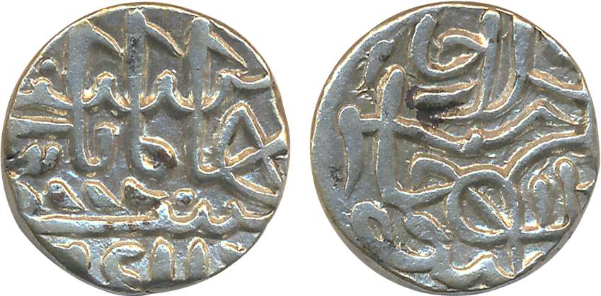 Late Medieval Central India, Tomars of Gwalior, Billon Tanka, 9.60g, crude legend on both 
