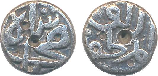 Mahammad Shah I, Silver 1/6 Tanka, 1.60g, Obv: abu’l muzaffar, Rev: Muhammad Shah (G&G# BH