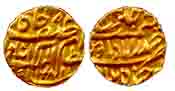 Afzal-ud-Daula, Gold, 1/8 Mohur, AH 1281 (KM 8). About Extremely Fine, Rare.
