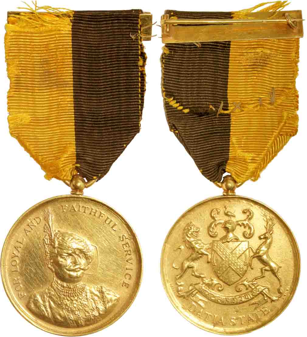 Datia State, Govind Singh, Gold Medal,40.3g struck by Spink’s, London, Mc Clenaghan 105, O